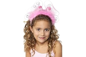 Smiffys Serre-tête rose clignotant de petite fille, avec ailes de papillon, marabou et guirlande