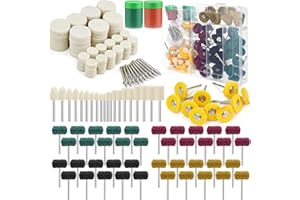 WHENZOO 152PCS Polishing Kit for Dremel - Polishing Buffing Wheel & Wool Felt Polishing Kit with 1/8"(3mm) Shank for Dremel Rotary Tool Accessory Abrasive Wheel Buffing Polishing for Metal Jade Glass Grinding