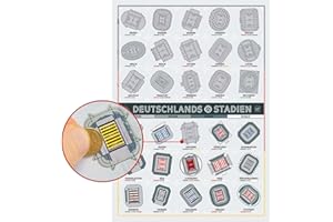 chARTwork - Deutschlands Fußball Stadien Scratch Off Poster - Die Rubbelkarte für echte Fußballfans (Bucket List) - ohne Rahmen - DIN A3 ca. 30x42 (Deutschlands Stadien)