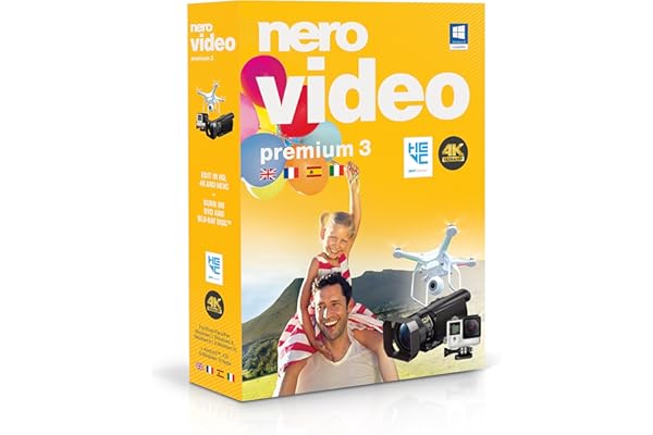 Nero Video Premium 3 | Logiciel de Montage Vidéo 4K & HD | Création DVD et Blu-ray | Effets Premium | Lecture & Streaming | Licence à Vie | 1 PC | Windows 11/10/8/7