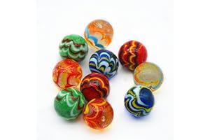 Neez Billes Enfant - Assortiment Billes en Verre, Bille, Pépites Rares de Soleil pour Décoration, Jeux de Billes Enfant - Multicolore Sac de Marblegen Bille (10 Billes Faites à la Main)
