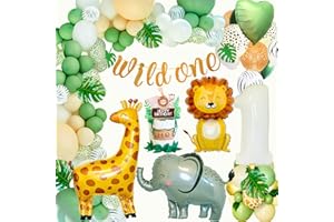 Decoration Anniversaire 1 An, Ballon Anniversaire 1 An Fille Garcon, Deco Anniversaire 1 An, Décoration 1 An Enfant Kit Ballon 1 An, Decoration Anniversaire Jungle Safari