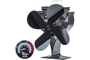 HAWCAFU Fireplace Fan Stove Fan Powerless Heat Powered Stove Fan for Wood Stove / Pellet Stove / Fireplace Fan