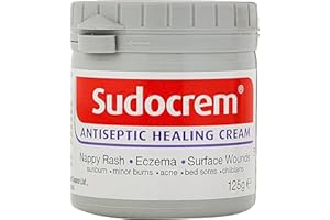 HAYMAX Sudocrem Antiseptic Healing Cream for Nappy Rash, Eczema, Surface Wounds, Sunburn, Minor Burns, Acne, Bed Sores and Chilblains, 125g