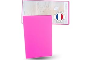 Ugozen Etui Carte Grise - Pochette Porte Papier Voiture ou Moto - Protège Documents Auto Français. Rose