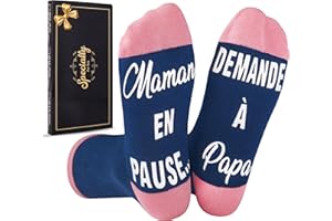 Merclix Chaussettes Maman 39-42 Rigolotes Humour Cadeau Maman Noel Anniversaire Fete Des Meres Rigolo Idee Cadeau Femme Original Utile