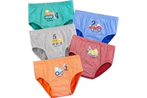 KEREDA Biancheria Intima in Cotone da Ragazzo Veicolo 5 Pezzi