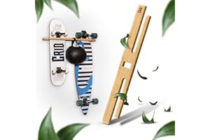 ‎CRID CRID Doppel Skateboard Wandhalterung aus Bambus - Universal Halterung für Skateboard, Longboard, Snowboard, Wakeboard, Balance-Board - Inkl. gratis Montagekit - Deutsche Marke (Vertikal Halterung)