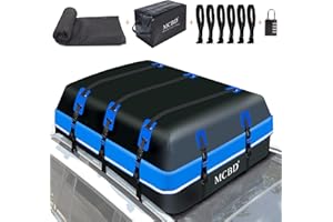 MCBD Coffre de Toit étanche à 21 Pieds cubes/594L - pour Bagages de Toit - Portable - Convient pour Tous Les véhicules, SUV avec/sans Rails - avec 10 Sangles renforcées et 6 Crochets de Porte appropriés