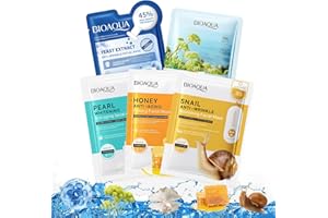 SACEMONTIC Set di 5 maschere per il viso, idratanti, per la cura della pelle, per tutti i tipi di pelle, per donne, per tutti i tipi di pelle, idratanti, nutrienti, per uomini, ragazze, 5 pezzi