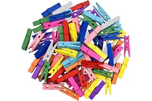 JONAMI Mini Mollette in Legno Colorato 120 Pezzi per Decorazioni Fai da Te Foto Scrapbooking Biglietti Etichette Carta Regali Lavoretti 3,5 cm Clip Appendi Creative