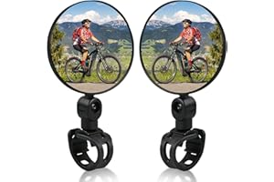 Raheem 2 Pack Bike Mirrors Adjustable 360° Rotatable Rear View Mirrors for Bicycles Mountain Bikes & Electric Scooters Durable Acrylic Lenses with Flexible Handlebar Mount