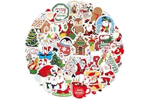 HXLEUCRY Zestaw 50 naklejek, Boże Narodzenie, graffiti, dla dzieci, wodoodporne, naklejki dla dziewcząt i chłopców, "zrób to sam", do scrapbookingu, zabawki, dekoracja, urodziny dziecka, naklejki na prezent na