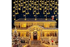 Buudala Cortina Luces Navidad Exterior, 16+5M 500LEDs, Luces Navidad Exterior con 8 Modos y Temporizador, IP65 Impermeable, Decoracion Natal para Fiestas, Bodas, Festivales, Balcon, Aleros, escaleras