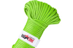 KADACTIVE Paracord Rope 550 Multifunction - 30meter - 7 Strand Nylon Cord - for Outdoor, Indoor Use - Crafting, Keychains, Camping, Survival Rope - Neon Green