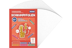 25x A4 Schrumpffolien Set Matt 0,3mm - Bastelfolien Zum Bemalen Für Schlüsselanhänger & DIY-Schmuck