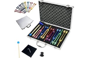 RATSTONE Diapason Curativo,Diapason Neurologici,12 PCS Diapason In Scatole Di Alluminio,Mantengono l'Armonia Di Mente,Adatti Per La Meditazione Terapeutica,La Terapia Dei Chakra,La Liberazione Dallo Stress