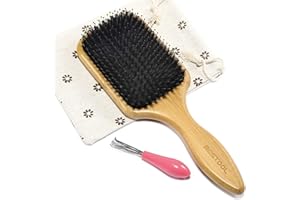 BESTOOL Cepillo con cerdas de jabalí y nailon para mujeres, hombres, niños, cepillo para cabello húmedo/seco, alisado (paddel)