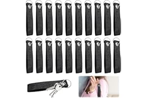 LETTERASHQP 20 Stück Dunkelgrau Schlüsselanhänger Filz Rohling,Personalisierte Schlüsselanhänger,Schlüsselanhänger,DIY Dekoration Handwerk Schlüsselanhänger Schlüsselring