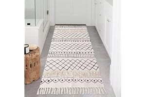 SHACOS Kudłaty dywan, duży, miękki w dotyku, nowoczesny, do sypialni, salonu, bawełniany dywanik z frędzlami 60 cm x 130 cm