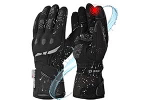 RIDEIRON Guanti Moto Invernali Uomo Donna, Guanti da Moto Invernali Impermeabili Antivento con 3M, Touch Screen e Protezione Nocche, Guanti Termici Antiscivolo per Motociclismo