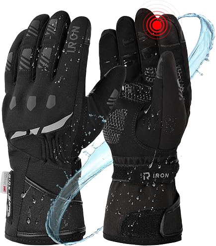LS2 Dart 2 Guanti Moto Uomo: Impermeabili, Protetti E Touchscreen, In Nero/Rosso Taglia M