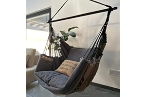‎IZABELL Izabell Hängesessel mit Großen Kissen – XXL Schaukelstuhl und Hängematte für Indoor & Outdoor – Coffee Swing aus Jutesäcken von Kaffeeröstereien