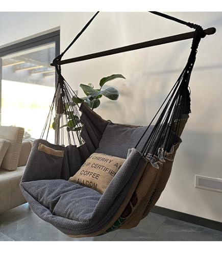 Opknoping Ei Stoel Kussen, Afneembare en Wasbare Hangmat Schommelstoel Kussen Vervanging, Dikker en Sift Opknoping Mand Zitkussens Rugkussen voor Outdoor Veranda Achtertuin Patio,zwart