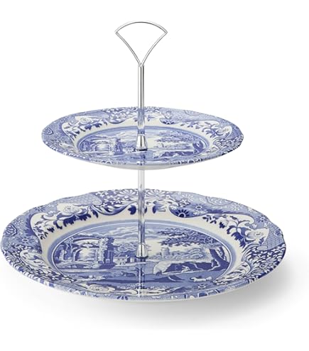 Vintage Copeland Spode blauw Italiaans dessert- of saladebord 20,8 cm, Engeland bf1940 - België