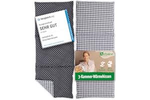 ‎HERBALIND 3000 Kirschsteine Herbalind XL Kirschkernkissen Nacken Schulter - Körnerkissen 3 Kammer Handmade in Germany - 100% Baumwolle, Wärmekissen Mikrowelle - Geschenk für Herren, 900g, 50x20cm blau