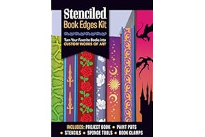 Stenciled Book Edges Kit: Turn Your Favorite Books into Custom Works of Art – Includes: Project Book, Paint Pots, Stencils, Sponge Tools, Book Clamps