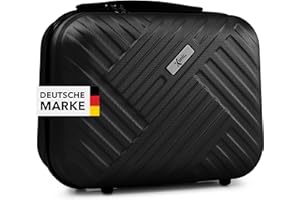 Xonic® Design Kosmetikkoffer aus ABS Hartschale – Robustes Beautycase als Handgepäck - Kosmetiktasche für Reisen – leicht & stabil (Schwarz)