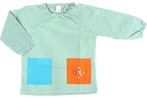 Etrexonline Bata Escolar Babi Escolar Infantil Sin Botones Niño y Niña Elástica en Puño y Cuello