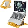Leitz Adjustable Laptop Stand, Compact Laptop Holder With 4 Height Settings, 80% Recycled Plastic & 100% Recycable, Ergo Cosy Range, Warm Yellow, 312 x 50 x 247mm, 64260019