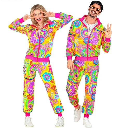 Costume Survêtement Néon Psychédélique Hippie Années 80 - Déguisement Homme Femme Party Fashion Widmann