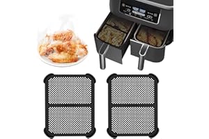 LUZIYUN 2 Pièces Silicone Grille Anti Eclaboussure,Grille Anti Projection pour Air Fryer Ninja AF400EU & AF451EU,Protection en Silicone Réutilisable pour Friteuse à Air Chaud,Accessoires pour Air Fryer Ninja