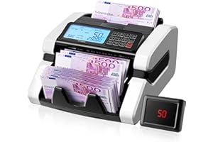 Compteuse de Billets STANEW, Modes de Comptage Par Lots et Par Coupures, Lot avec Détection, UV/MG/IR, Vitesse >1000pcs/min, EUR/USD/GBP