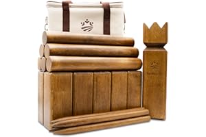 SunNordic Kubb Wikinger Wurfspiel, Schwedisches Schachspiel Aus Hochwertigem Gummibaumholz, Inklusive Tragetasche Aus Segeltuch Und Spielanleitung – Robustes Kubb Yard-Spiel FüR Kinder Und Erwachsene