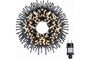 ‎GRESONIC Gresonic-Led-Cluster-Lichterkette-Strombetrieb Deko für Innen Außen Garten Weihnachtsbaum Hochzeit (300LED, Warmweiss Dauerlicht)