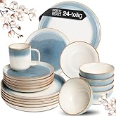 Moritz &amp; Moritz Tarento 24-Piece Dinnerware Set for 6, Blue