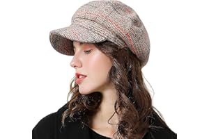 DORRISO Elegante Mujer Gorra Boina Ligero Cómodo Primavera Otoño Invierno Viajar Vacaciones Ocio Beret Gorra de Boina Ajustable 54-58 CM Mujer Sombrero Octogonal