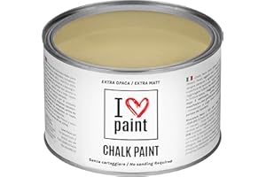 I LOVE PAINT I LOVE CHALK PAINT color Cuerda 375 ml - Pintura a la tiza para muebles, paredes y objetos sin lijado - Sin disolventes ni formaldehído - Pintura para decoración efecto tiza a base de agua