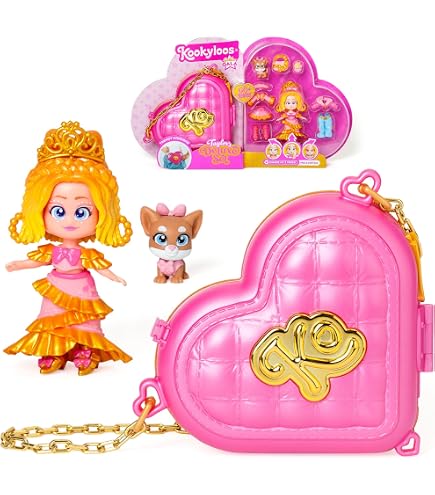 KOOKYLOOS Golden Gala Sammelpuppe Pearl – Mit 3 Austauschbaren Gesichtern, Modischer Kleidung, Schuhen & Accessoire (Muscheltasche)