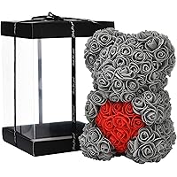 NF Rosenblumenbär - Über 250 Blumen auf jedem Rosenbären - Geschenk für Muttertag, Valentinstag, Jubiläum und…