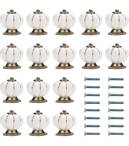 Pomelli In Ceramica Stile Zucca - Set 8 Pezzi Per Mobili Cucina/Bagno - Foto 4