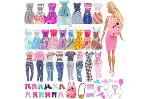 Miunana 28 piezas para 11,5 pulgadas 28-30 cm muñeca princesa princesa: 12 vestidos + 10 zapatos + 14 accesorios