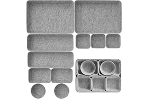 Starward 11 Pièces Organisateur Tiroir, Compartiment Rangement Tiroir Empilable, Rangement Maquillage Organisateur, 5 Tailles Boîte en feutre, pour Bureau, Salon, Coiffeuse, Armoire