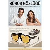 TransForMacion Parlama &Ouml;nleyici Gece S&uuml;r&uuml;ş G&ouml;zl&uuml;ğ&uuml; - Anti-Fog Sis ve Far Işığı Engelleyici Sarı Camlı Siyah Kemik &Ccedil;er&ccedil;eveli S