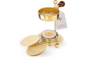 ‎INCENSERA Räucherstövchen mit Sieb - Gold Weihrauchbrenner für Harze/Kräuter, Robustes Räuchergefäß | Weihrauchbrenner, Räucherstövchen Sieb, Incense Burner, Räuchern Zubehör