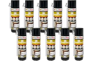 Isolbau Mousse de montage 2K B2 - Mousse rapide en polyuréthane de qualité supérieure - Pour portes, fenêtres, isolation et montage - 10 x 400 ml